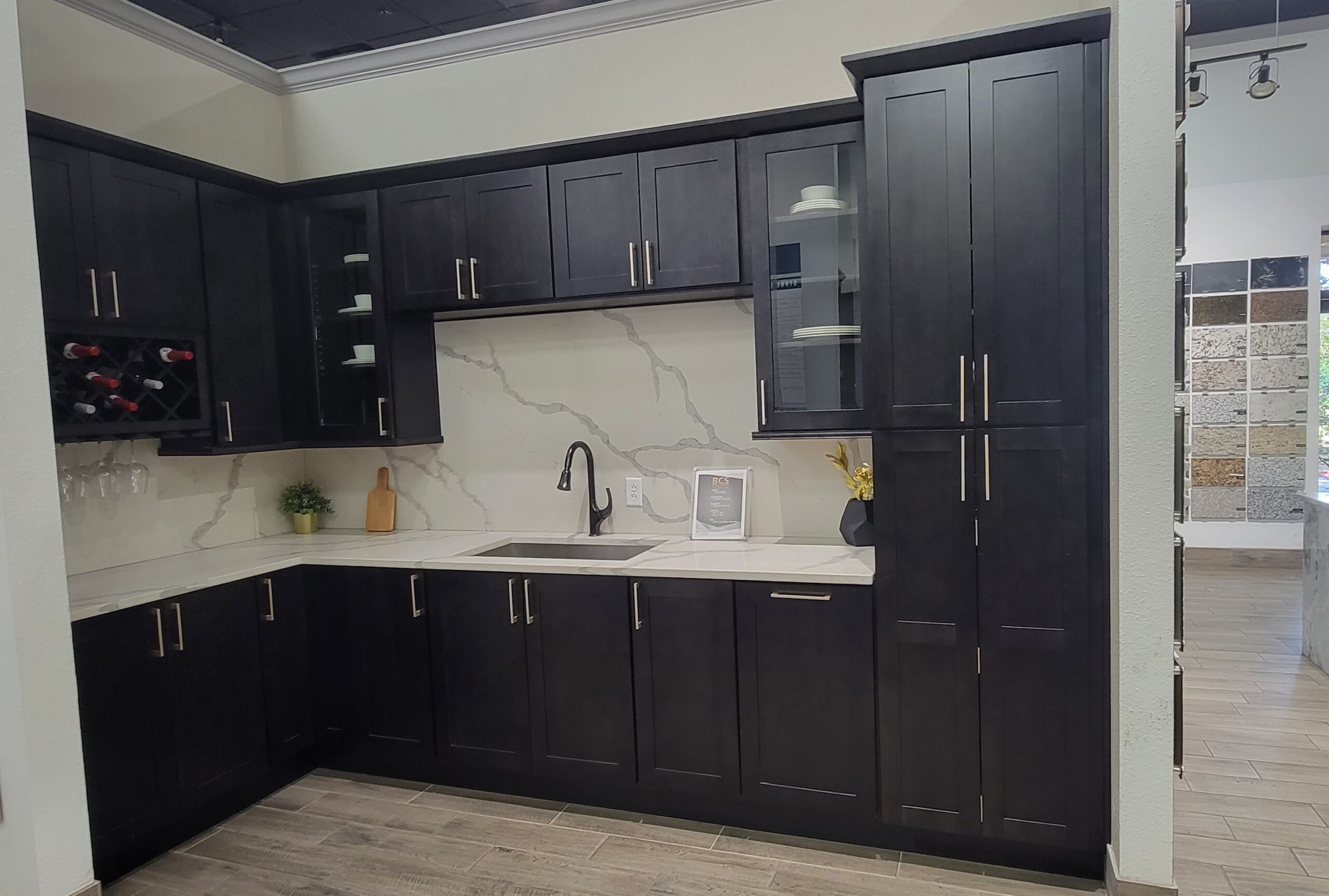 black color kitchen cabinet in Dallas TX