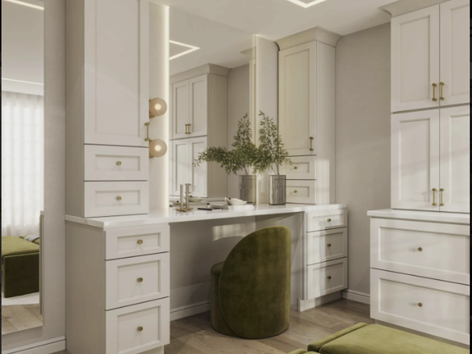 Double Dove White bathroom vanity cabinetry