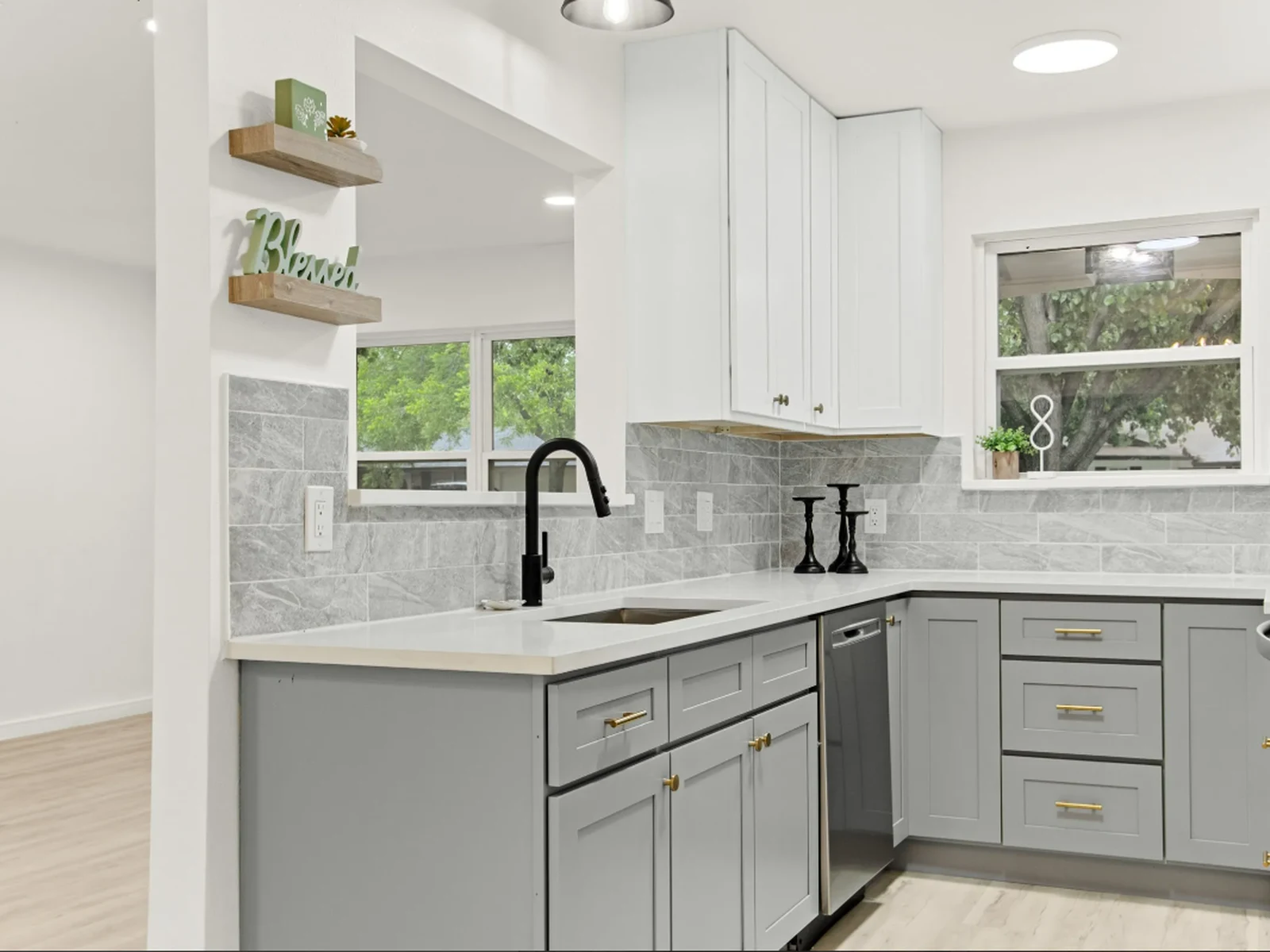 French Gray Shaker kitchen cabinetry