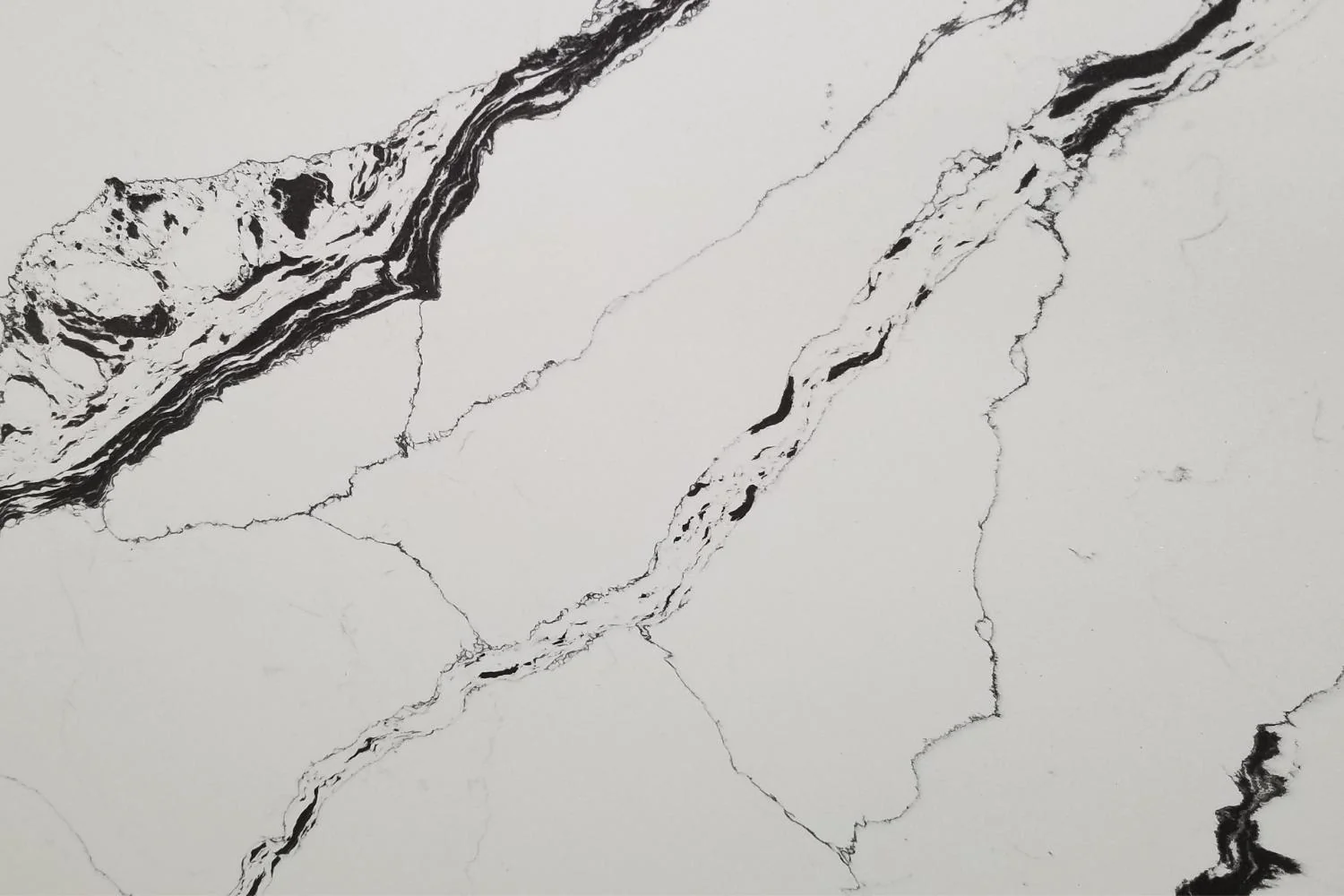 Panda White marble countertop slab