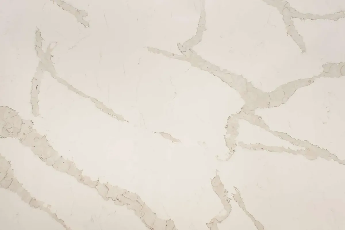 Calacatta Dorado quartz countertop with gold veining